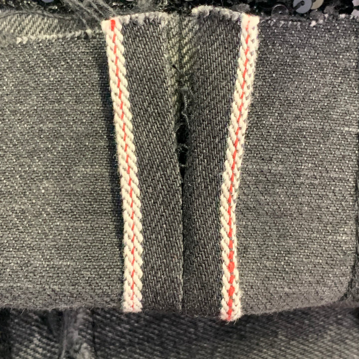 JUNYA WATANABE Size M Black Grey Selvedge Denim Patchwork Distressed Jeans