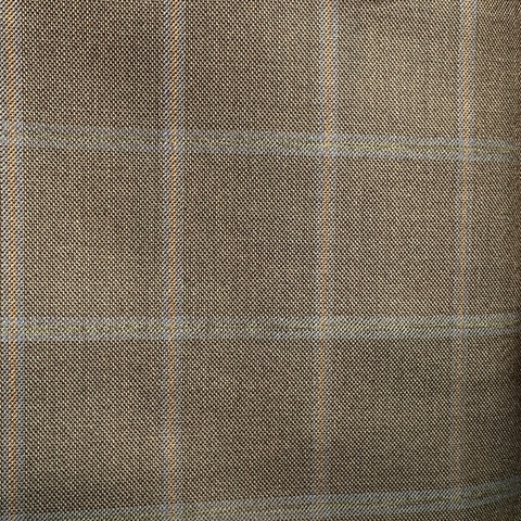ERMENEGILDO ZEGNA Size 42 Brown Olive Window Pane Silk Wool Notch Lapel Sport Coat