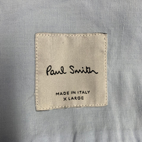 PAUL SMITH Size XL Light Blue Cotton Spread Collar Long Sleeve Shirt