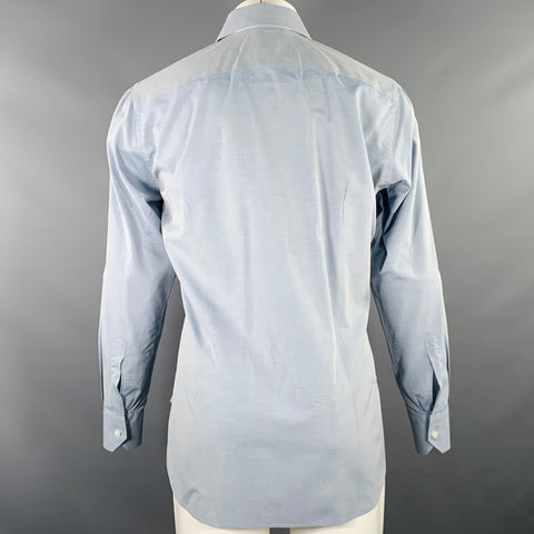 CIFONELLI Size M Blue Grey Cotton Spread Collar Long Sleeve Shirt