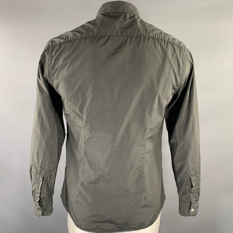 BARENA Size XL Grey Cotton Long Sleeve Shirt