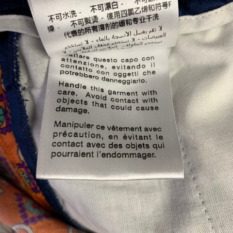 GUCCI Taille 28 Short de survêtement en acétate monogrammé bleu et orange