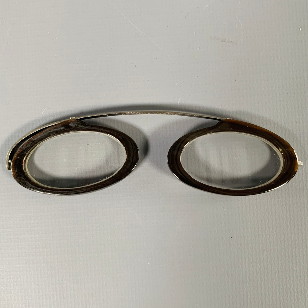 BOTTEGA VENETA Brown Horn Monocle Eyewear