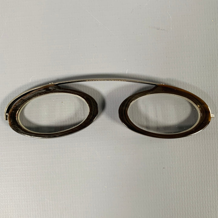 BOTTEGA VENETA Brown Horn Monocle Eyewear