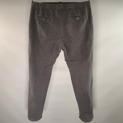BARENA Size XL Grey Gunmetal Textured Drawstring Casual Pants