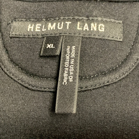 HELMUT LANG Size XL Black Logo Modal Crew Neck Short Sleeve Sweatshirt