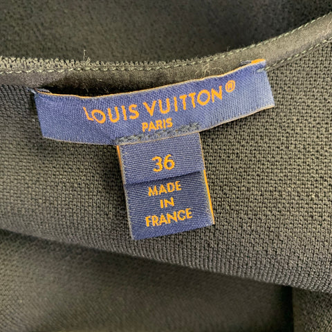 LOUIS VUITTON Spring 2023 Size XS Black Grey Viscose Polyamide Silk Dress