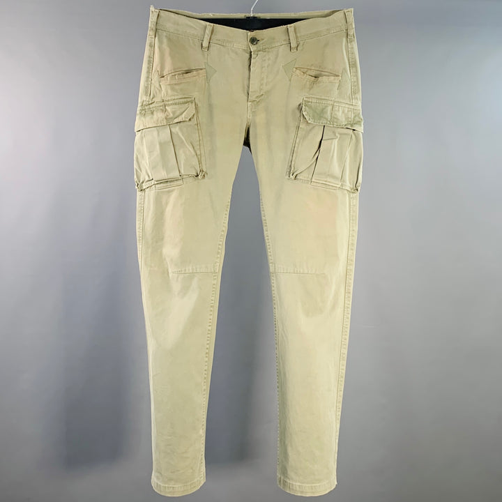 DEPARTMENT FIVE Size 34 Olive Cotton Cargo Jeans