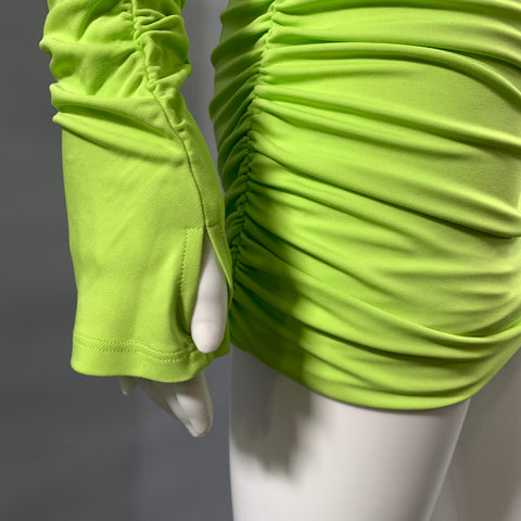 MUGLER Size S Green Viscose Knee Length Dress