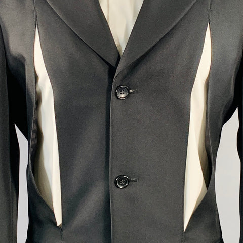 COMME des GARCONS HOMME PLUS AD2024 Size M Black Twill Wool Cutout Sport Coat