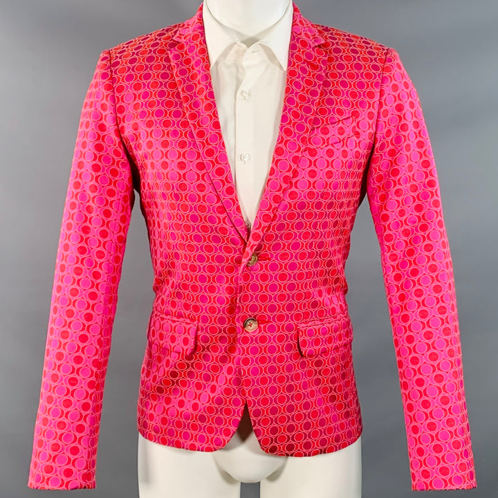 MR TURK Size 36 Pink Purple Circles Polyester Blend Sport Coat