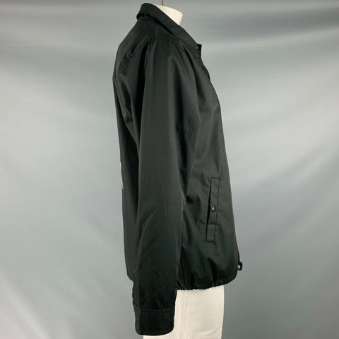 STRAIIIGHT Size L Black White Graphic Snaps Coat