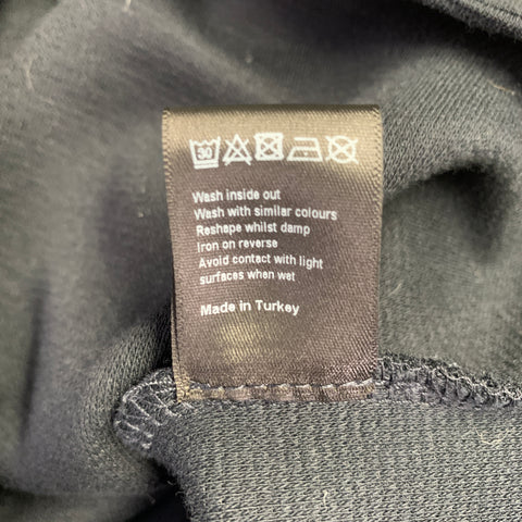ME+EM SS22 Size 6 Navy Gold Cotton Blend Ribbed Half Placket Pullover