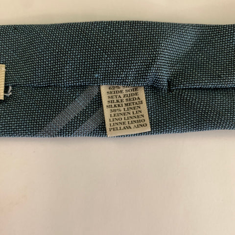 BURBERRY Blue Whie light blue Stripe Silk  Linen Tie