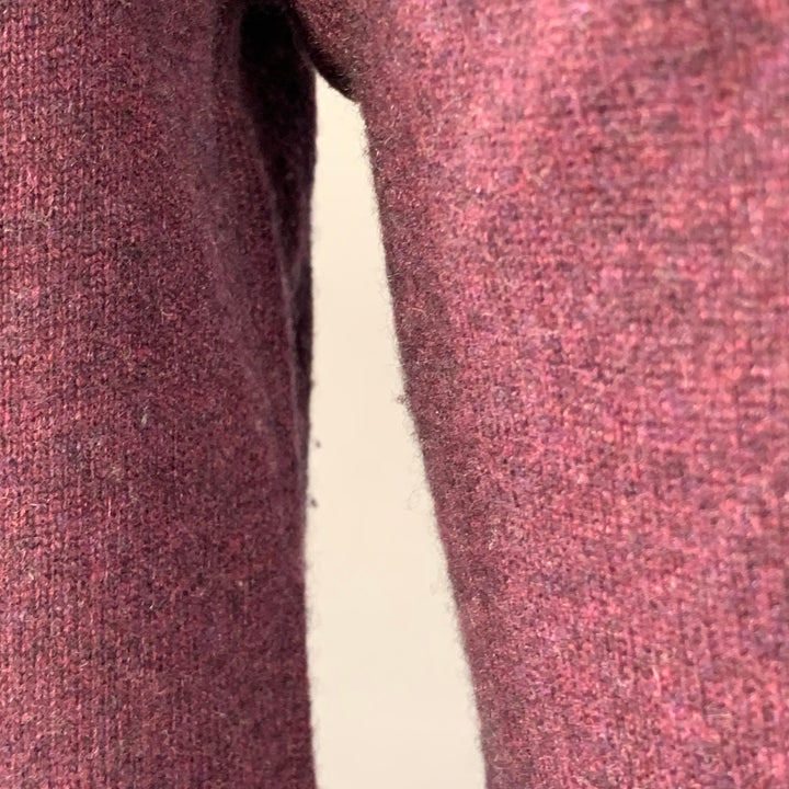 FORTE Size XS Purple Maroon Melange Cashmere V-Neck Mini Sweater Dress
