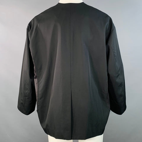 UN3D Size 36 Black Wool Polyester Oversized Layered Floating Vest Jacket