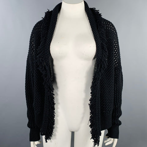 DOROTHEE SCHUMACHER Size L Black Wool Cashmere Blend Knit Cardigan