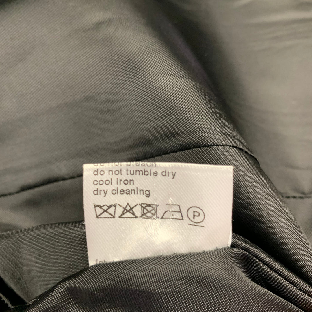 AKRIS Size 8 Black White Wool Blend Plaid Trench Coat