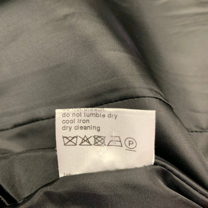 AKRIS Size 8 Black White Wool Blend Plaid Trench Coat