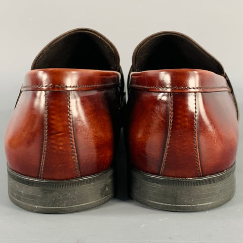 PRADA Size 10 Brown Leather Penny Loafers