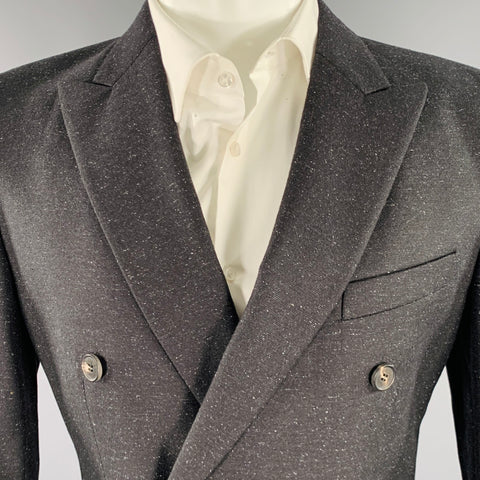 CALVIN KLEIN COLLECTION Size 38 Black White Heather Suit