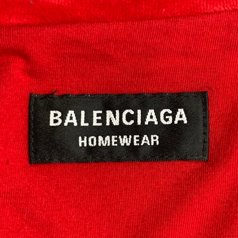 BALENCIAGA Size M Red Embroidery Cotton Blend Oversized Zip Up Jacket