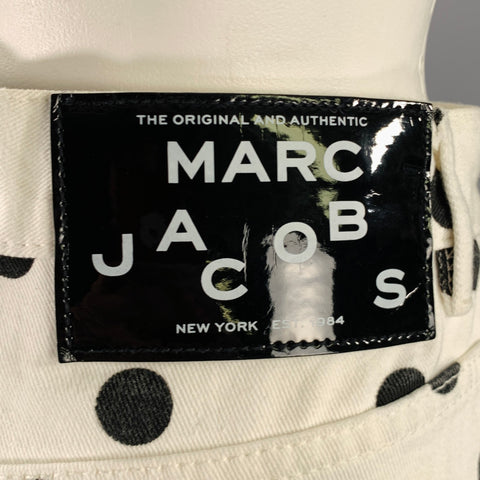 MARC by MARC JACOBS Size 27 White Black Cotton Polka Dot Mini Skirt