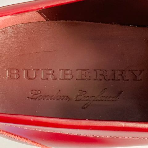 BURBERRY Size 9 Burgundy Leather Slip On Penny Loafers