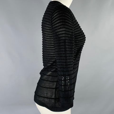 Cardigan côtelé noir en tricot YIGAL AZROUEL taille S