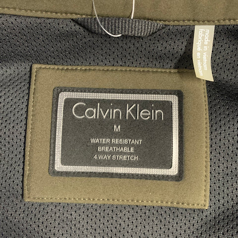 CALVIN KLEIN Size M Olive Polyester Spandex Zip Up Jacket