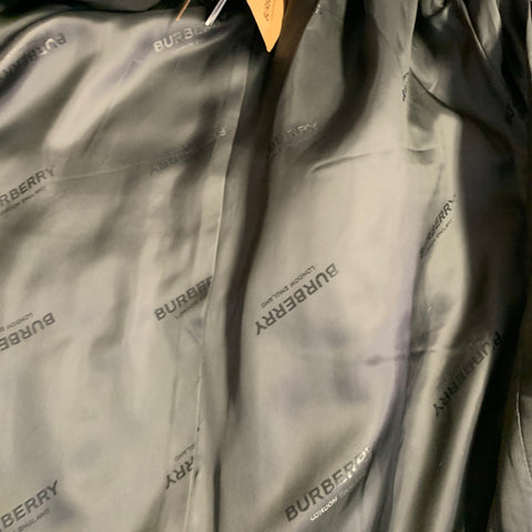 BURBERRY Taille 38 Manteau à Carreaux Noir et Blanc en Polyester Laine à Boutons Pression