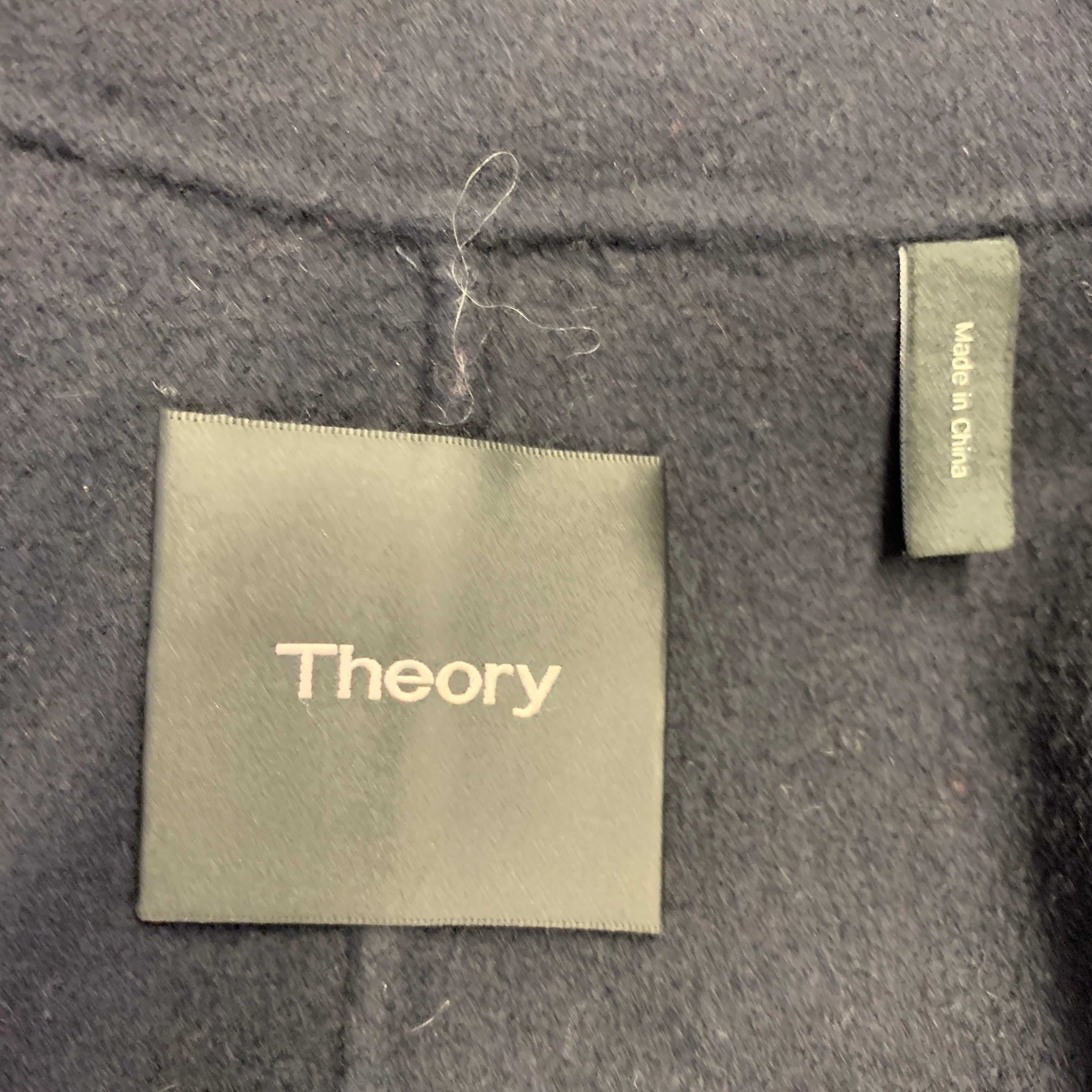 THEORY Size S New Divide Luxe Black Wool Cashmere Belted