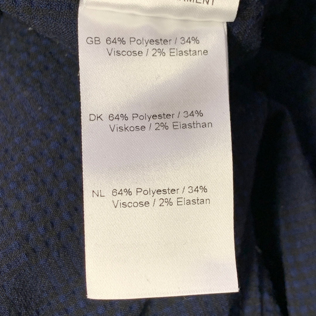 SAMSOE & SAMSOE Size S Navy Black Seersucker One Pocket Long Sleeve Shirt