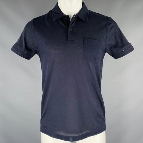 SUNSPEL Taille M -Riviera- Polo en Coton Filet Bleu Marine à une Poche