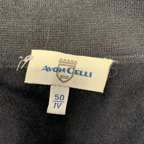 AVON CELLI Taille M Pull Polo en Maille Mélange Cachemire Noir