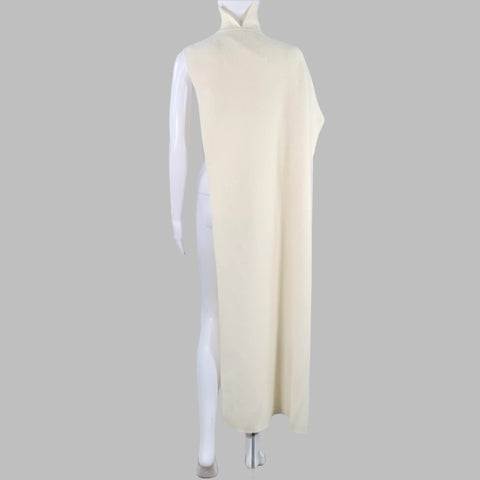 JIL SANDER Size M Cream Wool Asymmetrical Vest