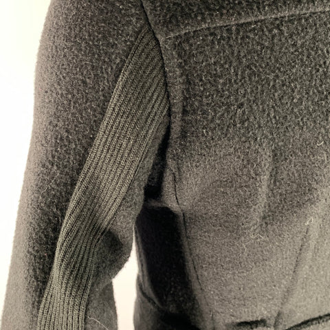RICK OWENS Size 40 Black Textured Cashmere Wrap Coat