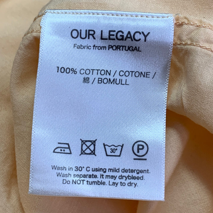 OUR LEGACY Size 38 Orange Peach Cotton One Pocket Long Sleeve Shirt