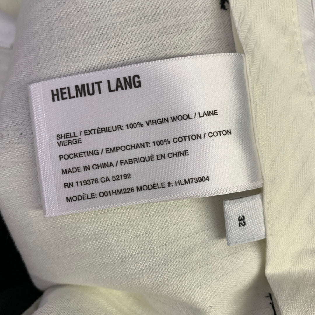 HELMUT LANG SS24 Size 42 Black Wool Notch Lapel Seatbelt Suit