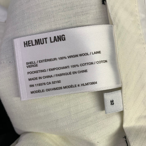 HELMUT LANG PE24 Costume en laine noire à revers crantés et ceinture de sécurité Taille 42