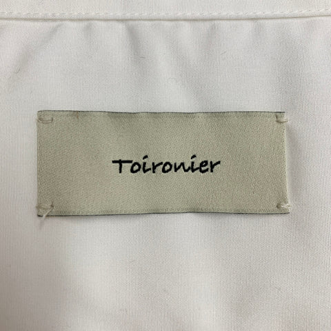 TOIRONIER One Size White Cotton Curved Cutaway Side Ties Long Sleeve Shirt