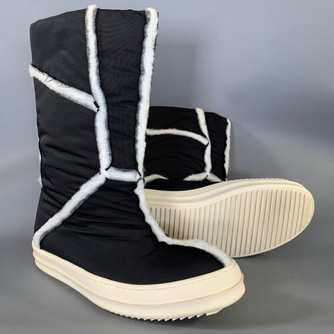 DRKSHDW Size 9 Black White Nylon Pull On Boots
