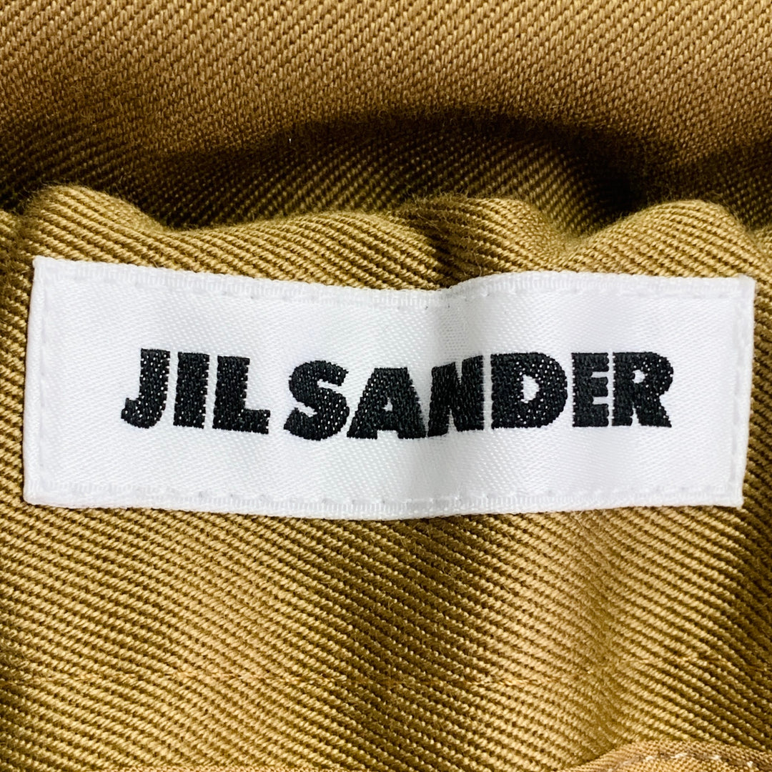 JIL SANDER Size L Tan Cotton Twill Tapered Drawstring Casual Pants