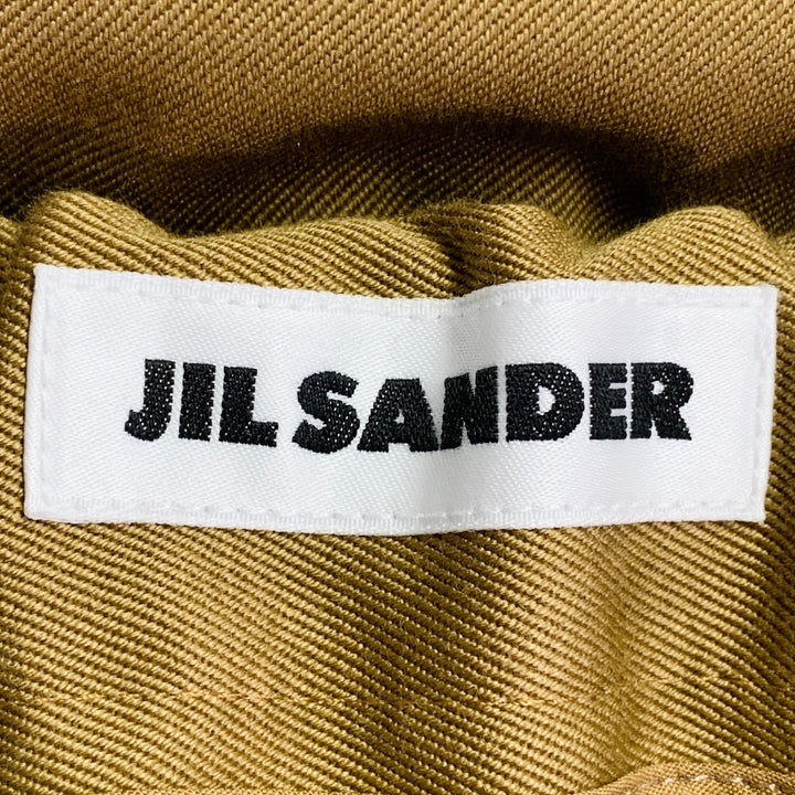 JIL SANDER Size L Tan Cotton Twill Tapered Drawstring Casual Pants