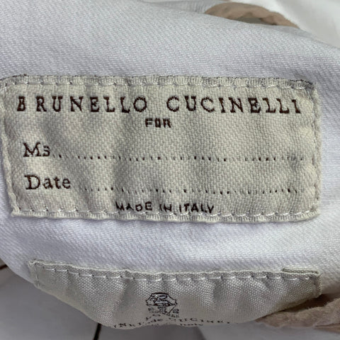 BRUNELLO CUCINELLI Taille 0 Jean plissé en mélange de coton crème