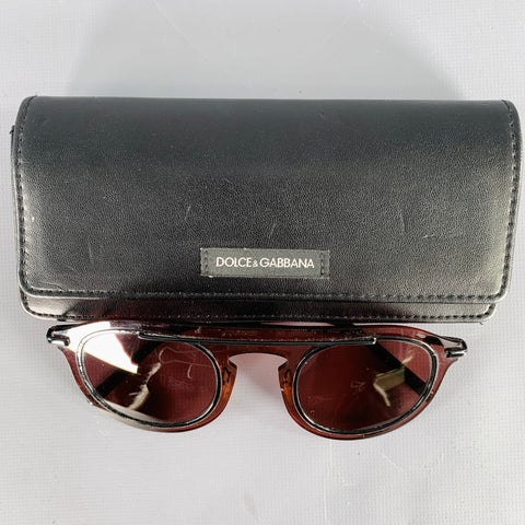 DOLCE & GABBANA Burgundy Black See Through Acetate Sunglasses