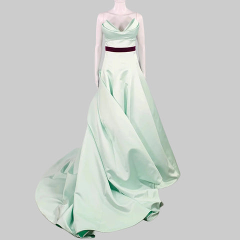 MONIQUE LHUILLIER Size 6 Mint Purple Strapless Evening Gown