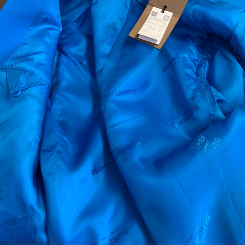 BURBERRY SS23 Size 34 Blue Wool Peak Lapel Double Breasted Suit