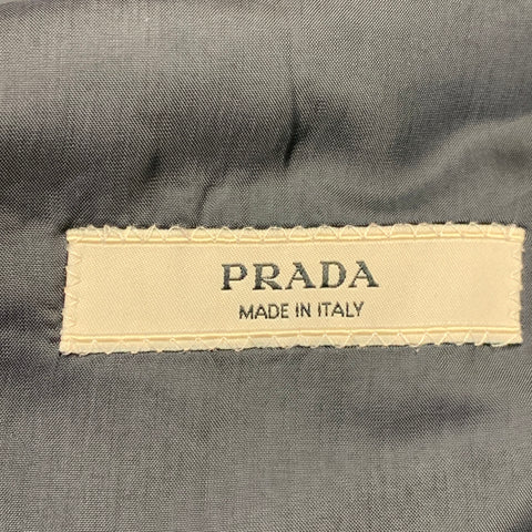 PRADA Size 42 Navy Charcoal Plaid Wool Single Breasted Notch Lapel Sport Coat