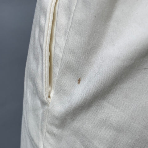 MASAI Size XL White Cotton Blend Elastic Waistband Ankle Zip Casual Pants